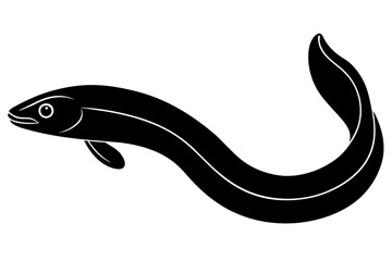 Canvas Print - eel fish vector silhouette illustration