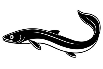 Sticker - eel fish vector silhouette illustration