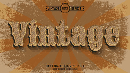 70s and 80s style vintage 3d editable vector text effect with retro grunge background