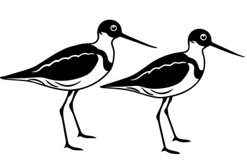 Sticker - sandpiper bird vector silhouette illustration