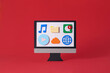 © Marc Tran/Stocksy - Screen PC with cloud of colorful application icons