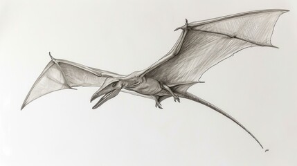 Wall Mural - clipart vector illustration of a flying dinosaur, pterodactyl.