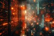 © Vasily Merkushev - Cyberpunk city with neon lights and high technology.