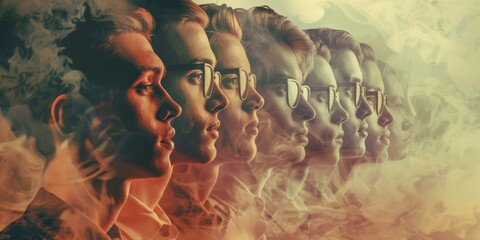 Canvas Print - millennial people portrayed in a surreal, thought-provoking manner.