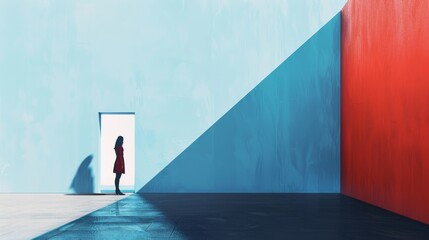 Wall Mural - minimalist composition invites reflection on the wonder of human connection
