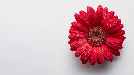 Sticker - AI generated illustration of a red gerbera flower on a white background