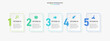 © shendart - Horizontal progress bar featuring 5 arrow-shaped elements, symbolizing the five stages of business strategy and progression. Clean timeline infographic design template. Vector for presentation