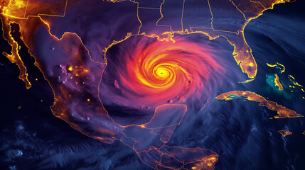 Wall Mural - Radar Satellite View of Hurricane