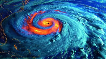 Wall Mural - Radar Satellite View of Hurricane