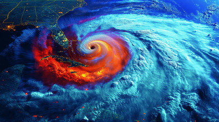 Wall Mural - Radar Satellite View of Hurricane