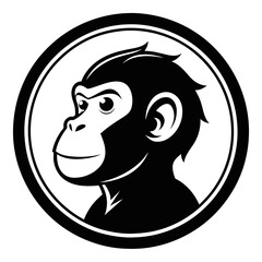 Wall Mural - Monkey Icon Vector Illustration in a Circle - High-Quality Design for Any Project