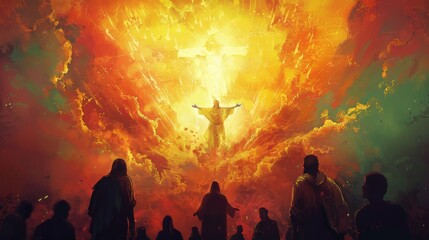 Striking poster design of the Ascension of Jesus