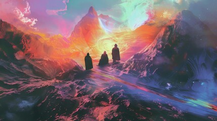 Canvas Print - Surreal scene of the Sermon on the Mount