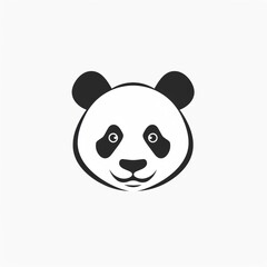 Wall Mural - vector illustration icon of a cute panda head over white background.