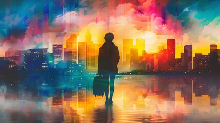 Wall Mural - symbolic concept of wanderlust