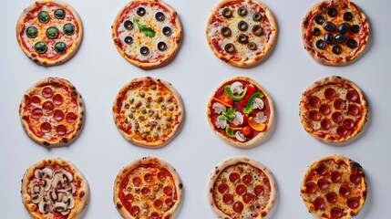 Wall Mural - Assorted Pizzas on a Table