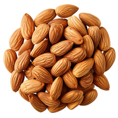 Wall Mural - Almonds on transparent background, top view. Cut out