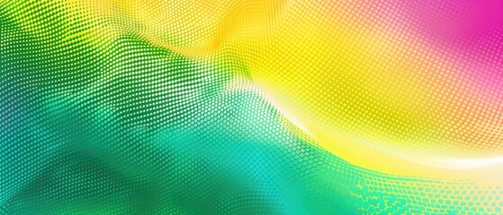 Wall Mural - abstract Green, Yellow, Magenta gradient background halftone waves for design art work banner presentation template invitation