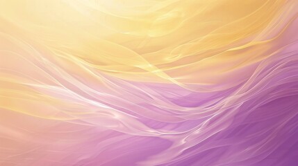 Wall Mural - Abstract pastel background with flowing waves in yellow and purple tones for design and decoration