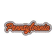 Wall Mural - Pennsylvania hand made script font. Vector Pennsylvania text typography design for tshirt hoodie baseball cap jacket and other uses vector	