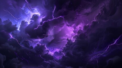Wall Mural - background with dark purple clouds. purple electrical storm in a digital cloud for an energy concept