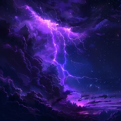 Wall Mural - background with dark purple clouds. purple electrical storm in a digital cloud for an energy concept