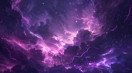 Wall Mural - background with dark purple clouds. purple electrical storm in a digital cloud for an energy concept