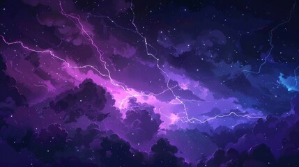Wall Mural - background with dark purple clouds. purple electrical storm in a digital cloud for an energy concept