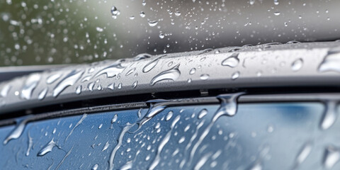 Canvas Print - Water drops on car exterior