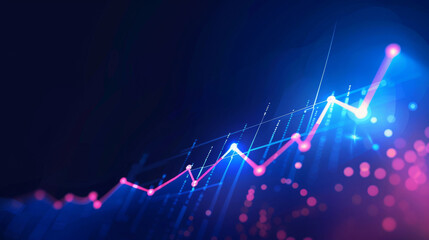 Poster - Illustration of economic trends and inflation on a digital screen with a dynamic graph