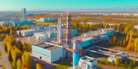 Sticker - Bio gas factory aerial view