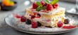 © Magiurg - Dessert Cassata Siciliana Italy from restaurant food photography. Dessert in Italy. Dessert Cassata Siciliana Images texture banner postcard horizontal.