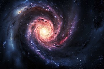 Wall Mural - a mesmerizing spiral galaxy against the darkness of space