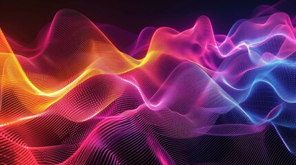 Leinwandbilder - illustration featuring sound wave vibrant colors and patterns