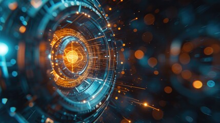 Fototapete - A cutting-edge quantum encryption technology