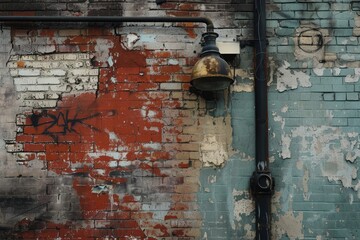 Fototapete - Urban textures and patterns like brick walls, graffiti, or street signs