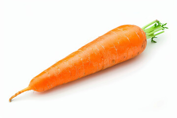 Wall Mural - A vibrant orange carrot isolated against a clean white background, cut out from the background, with no background. Concept of nutrition and health. Generative Ai.