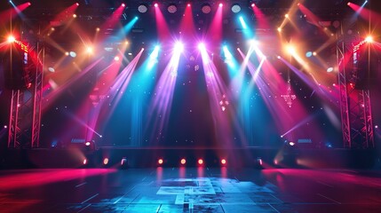 Wall Mural - Concert stage with colorful lights