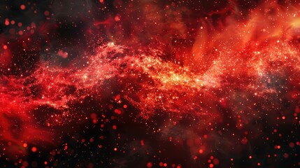 A red galaxy with a black background. The galaxy is full of stars and has a lot of red and orange colors