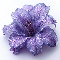 Wall Mural - a purple flower with water droplets on it