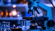 © Palung - Research medical DNA lab science biotechnology scientist laboratory clinic medicine chemistry. Medical analysis DNA research equipment technology test microscope work health scientific computer gene