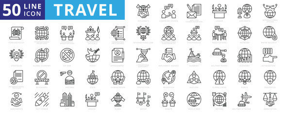 travel icon set with traveler, movement, people, distance, vacation, tour, trip, holiday, walking, b