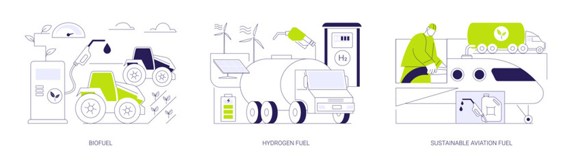 Sticker - Renewable fuels abstract concept vector illustrations.