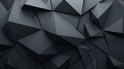 Geometric abstract art of dark triangular shapes and gradient lighting forming a sleek, modern, architectural pattern.  background with copy space