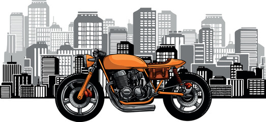 Canvas Print - Cafe racer motor bike vector illustration design