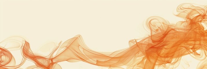 Wall Mural - a beige ecru background with orange smoke rising from below. There should be no text or any other elements on it. It's for use as an illustration which focuses on fashion design. simple and clean