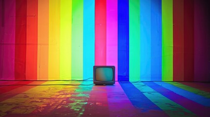 Wall Mural - full hd size 16 9 television test of stripes signal tv pattern test or television color bars signal end of the tv colors bars for background