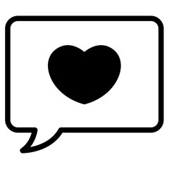 Canvas Print - Chat bubbles with heart icon