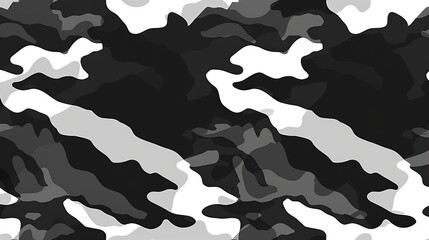 Wall Mural - texture military camouflage repeats seamless army black white hunting