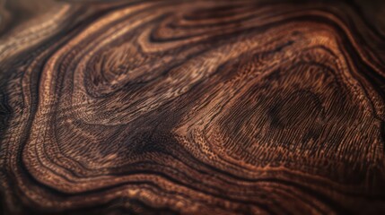 Poster - wallpaper of dark walnut wood texture